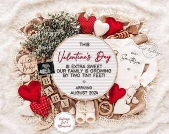 Valentine's Day Pregnancy Announcement: Editable Gender Neutral Reveal (Digital Download)