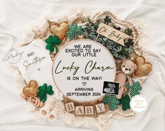 Anuncio de embarazo del Día de San Patricio: Revelación del bebé Lucky Charm (Descarga digital)