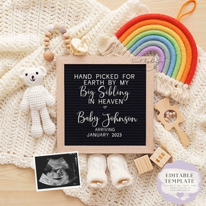 Rainbow Baby Digital Pregnancy Announcement | Gender Neutral | Social Media| Edit-your-self | Editable template | Handpicked by heaven