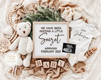 Boho Baby Announcement: Gender Neutral Pregnancy Reveal (Digital Download)