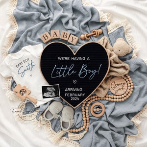 Annuncio di gravidanza digitale di It's a Boy\ Annuncio di nascita \ Modello modificabile\Reveal\Social Media\Avere un ragazzino
