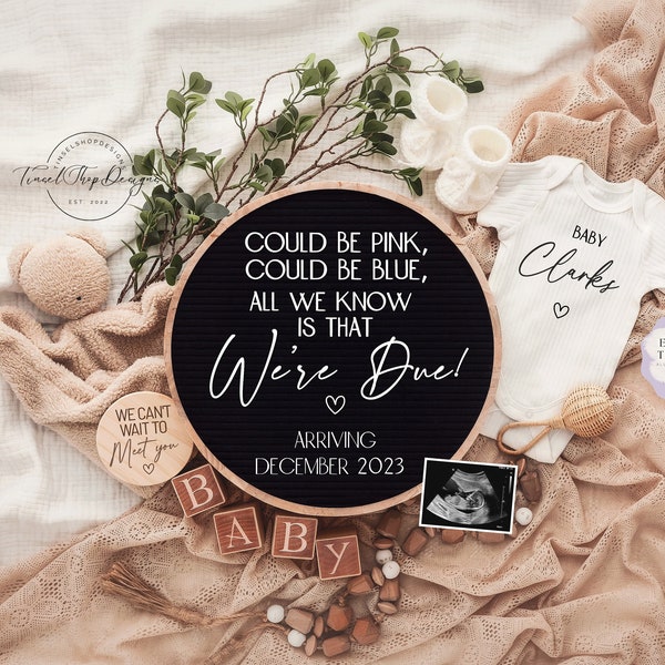 Pregnancy Announcement \ Digital Baby Announcement \ Gender Neutral\ Social Media Reveal \ Pink or blue