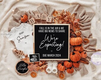 Fall Pregnancy Announcement: Gender Neutral Social Media Reveal (Digital)