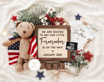 Fourth of July Pregnancy Announcement: Firecracker Baby (Digital Download)