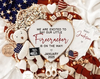 Fourth of July Pregnancy Announcement: Little Firecracker (Digital Download)