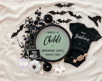 Halloween Pregnancy Announcement: Spooky Fall Baby Reveal (Digital Download)