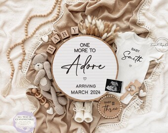 Neutral Pregnancy Announcement: Editable Digital Template (Instant Download)