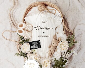 Minimalist Baby Announcement: Editable Digital Template (Digital Download)