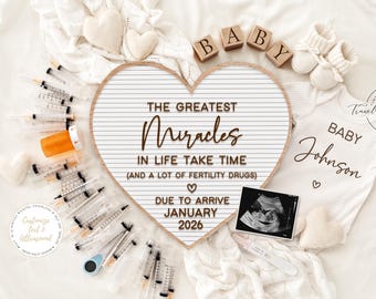 IVF Miracle Baby Announcement, Editable Template (Digital Download)