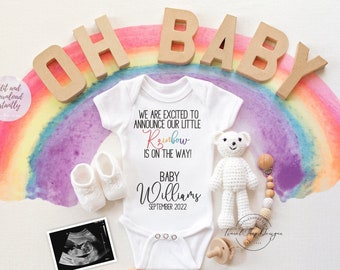 Rainbow Baby | Digital Pregnancy Announcement | Baby reveal for Social Media | Gender Neutral| Editable Template |Rainbow baby on the way