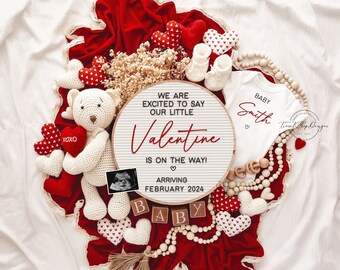 Valentine's Day Pregnancy Announcement: Editable Social Media Reveal (Digital)