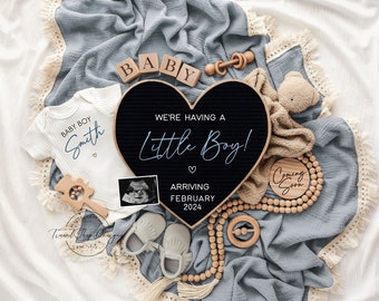 It's a Boy  Digital Pregnancy Announcement\ Baby Announcement \ Editable Template\Reveal \ Social Media \ Having a Little boy