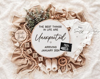 Gender Neutral Pregnancy Announcement: Editable Social Media Template (Digital Download)