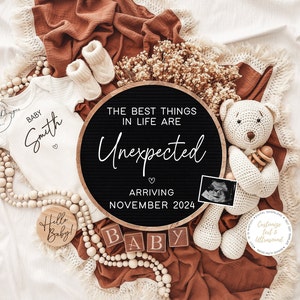 Editable Digital Pregnancy Announcement: Social Media Template (Digital Download)