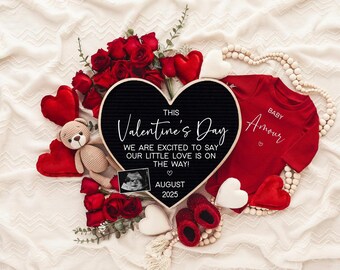 Valentine's Day Pregnancy Announcement: Editable Social Media Template (Digital Download)