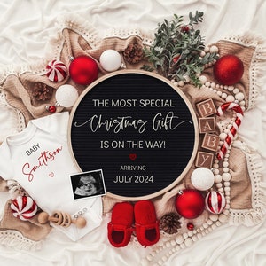 Christmas Digital Pregnancy Announcement \ Baby Announcement\ Gender Neutral \ Editable Template \ Most Special Gift