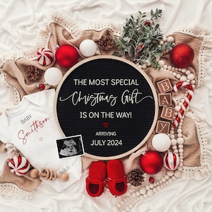 Christmas Digital Pregnancy Announcement \ Baby Announcement\ Gender Neutral \ Editable Template \ Most Special Gift