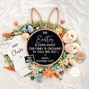 Faire-part de grossesse pour Pâques : révélation du printemps bohème (numérique)