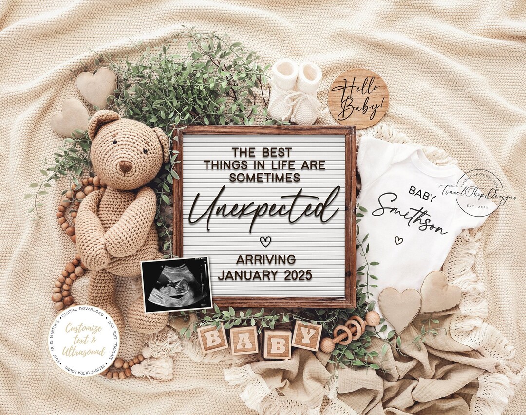 Baby Announcement, Digital Pregnancy Announcement, Instant