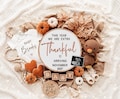 Thanksgiving Pregnancy Announcement, November Fall Digital Baby Announcement (Editable Template)