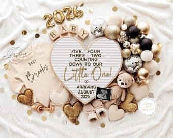 New Year Baby Girl Pregnancy Announcement: Customizable Digital Reveal (Instant Download)