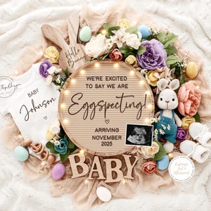 Easter Pregnancy Announcement: Eggspecting Baby Reveal (Digital Download)