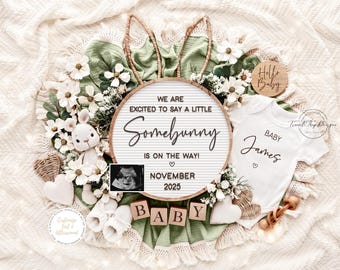 Easter Pregnancy Announcement Template: Somebunny Baby Reveal (Digital Download)
