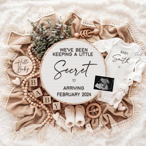 Editable Pregnancy Announcement: Baby Gender Reveal (Digital Download)