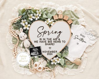 Spring Baby Announcement, Social Media Reveal (Digital Download)