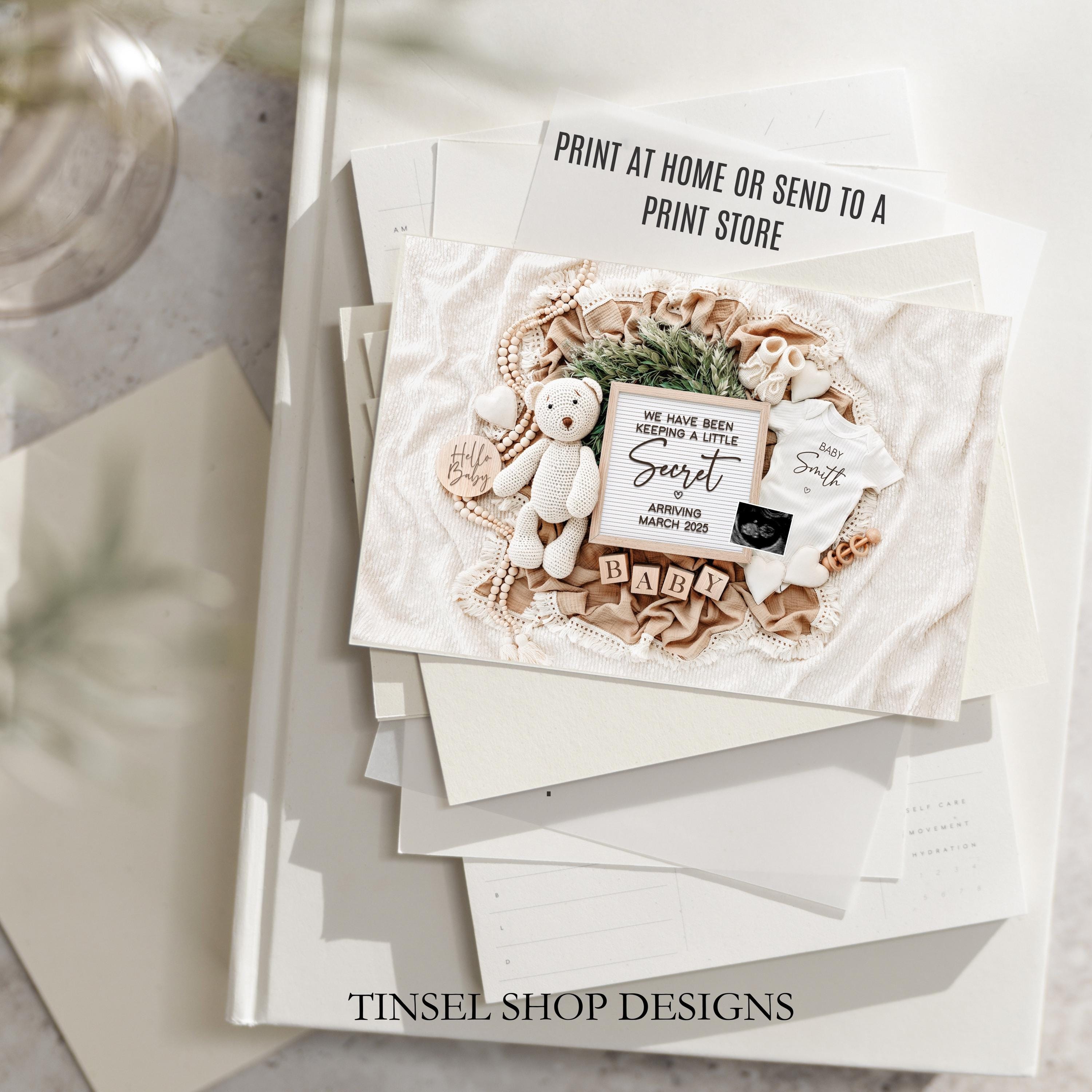 Editable New Year Pregnancy Announcement, Baby Announcement Digital, Customizable Baby Reveal, 2025 Modern Template, Instant Download Baby