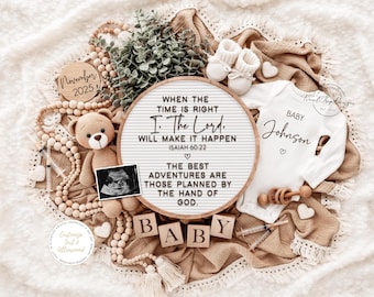 Religious IVF Pregnancy Announcement Template: Miracle Baby (Digital Download)