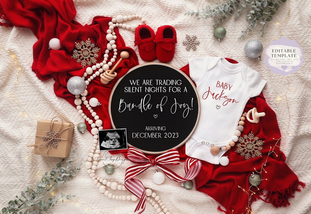 christmas digital pregnancy announcement baby announcement