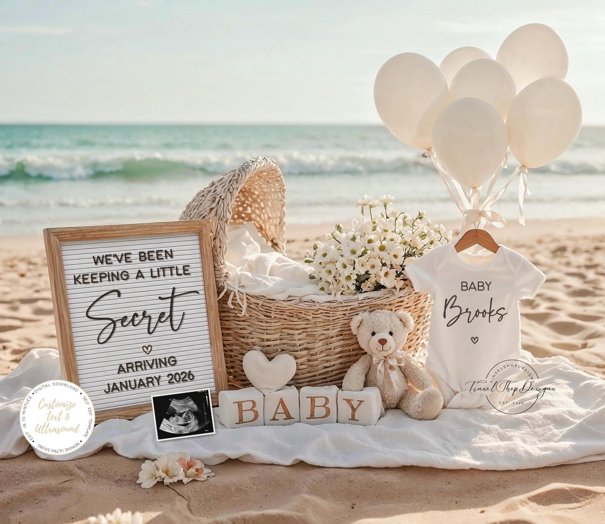 Beach baby reveal - Etsy México, image size:2410x2087