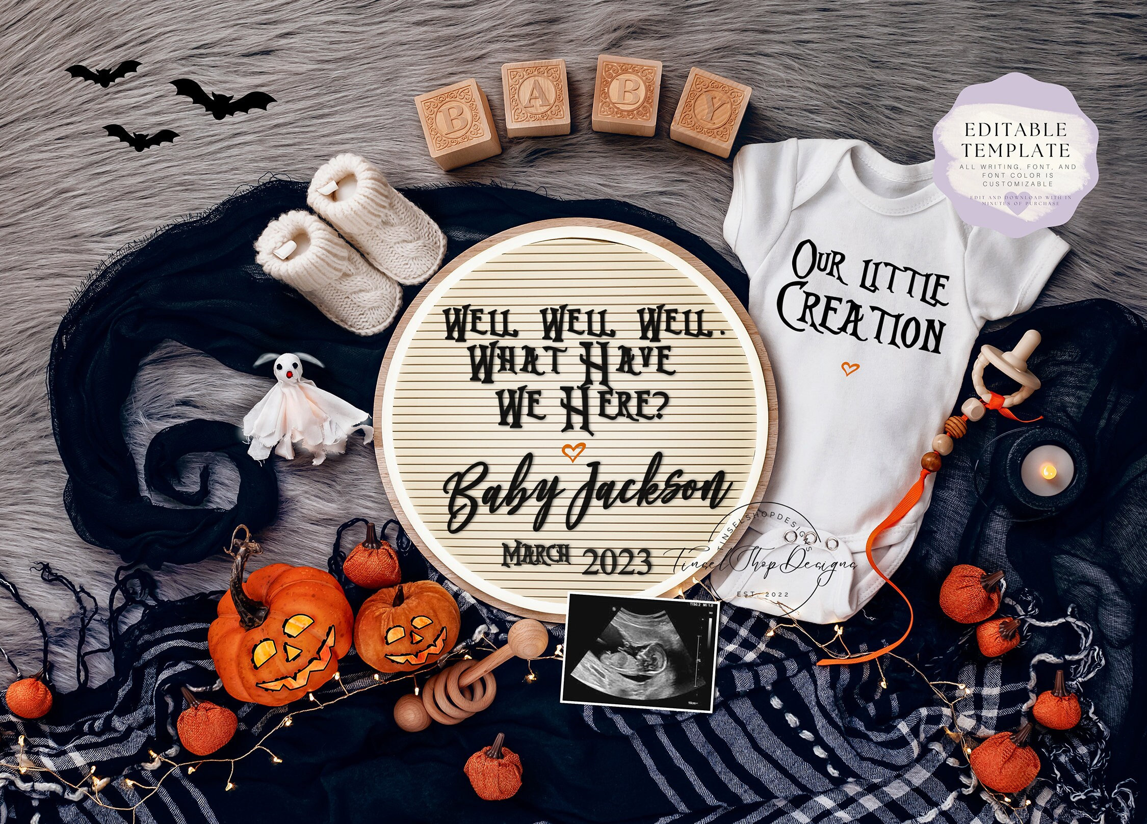 Nuevo Bebé Calabaza Disfraz de Halloween Talla 0-6 Meses Chaleco, Sombrero,  Camisa, Leggings