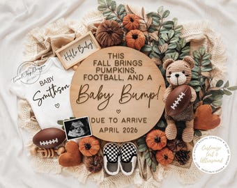 Fall Pregnancy Announcement Digital Baby Announcement Autumn Gender Neutral Reveal Girl Gender Reveal Boy Social Media Reveal Fall Pumpkin