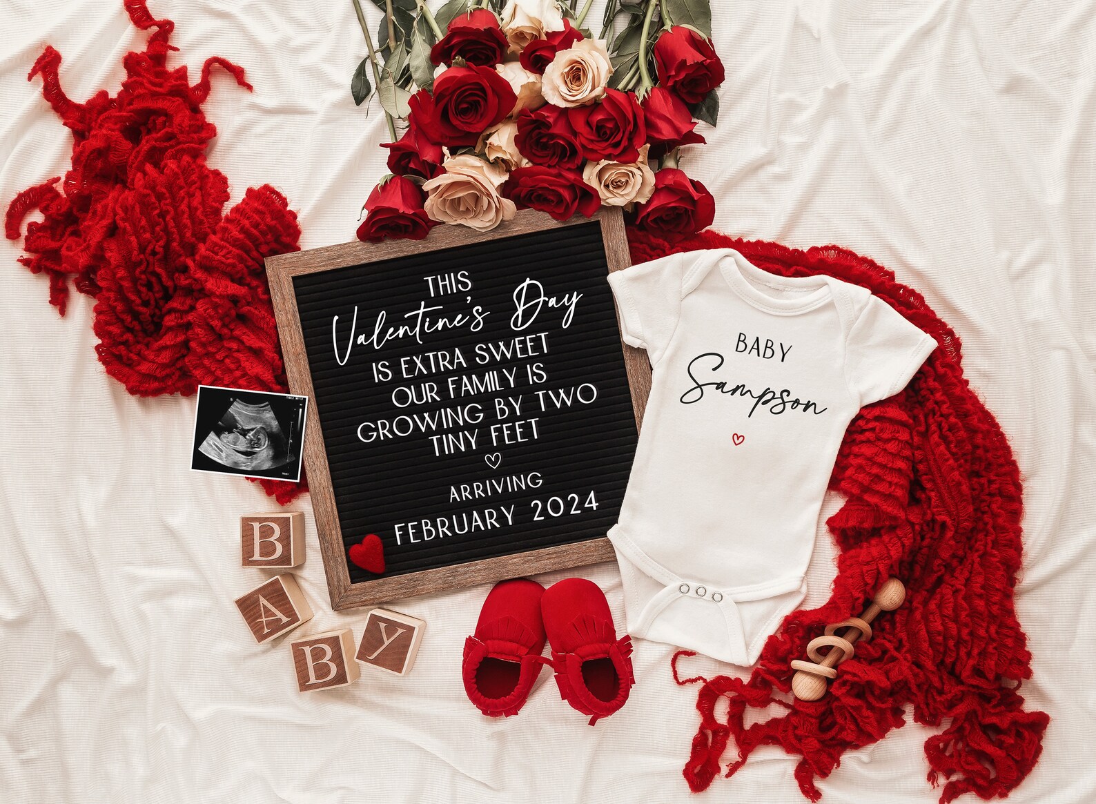 Valentine's Day Pregnancy Announcement digital