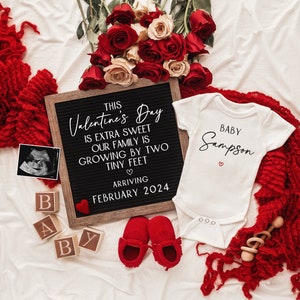 Valentines Day Digital Pregnancy Announcement \ Baby Announcement\ Gender Neutral \ Editable Template \Valentine extra sweet