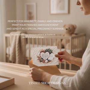 Pregnancy Announcement Template, Digital Pregnancy Announcement, Baby Announcement, Instant Download, Editable Baby Announcement, Secret image 9