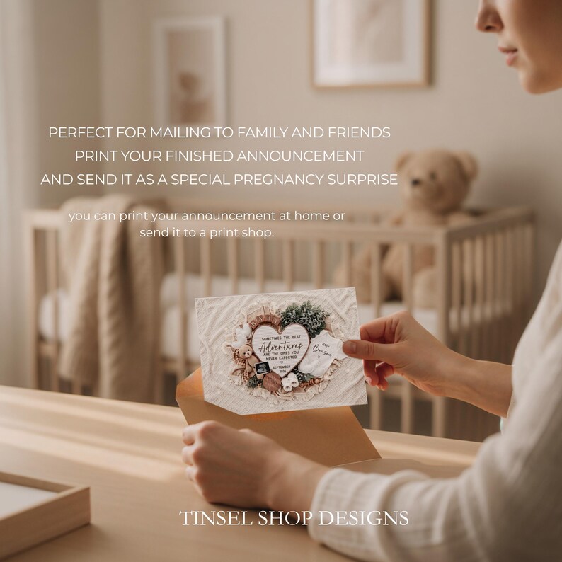 Pregnancy Announcement Template, Digital Pregnancy Announcement, Baby Announcement, Instant Download, Editable Baby Announcement, Secret image 9