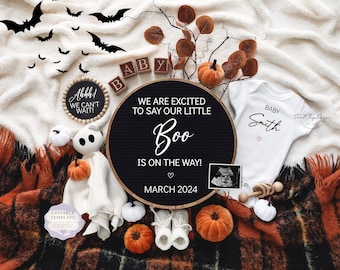 Halloween Pregnancy Announcement: Spooky Fall Baby Reveal (Digital Download)