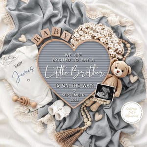 Boy Pregnancy Announcement: Blue Gender Reveal (Digital Download)