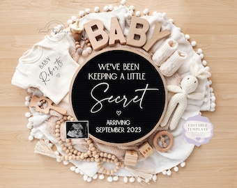 Pregnancy Announcement \ Digital Baby Announcement \ Gender Neutral\ Social Media Reveal \Keeping a Secret