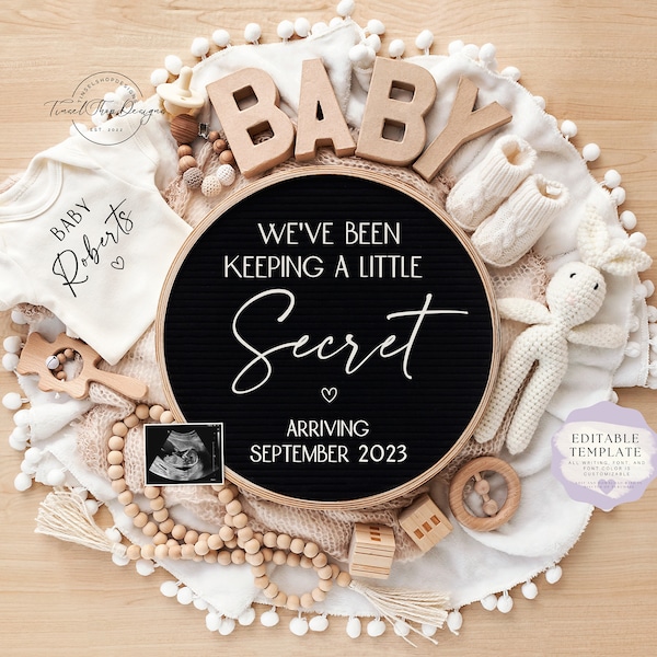 Pregnancy Announcement \ Digital Baby Announcement \ Gender Neutral\ Social Media Reveal \Keeping a Secret