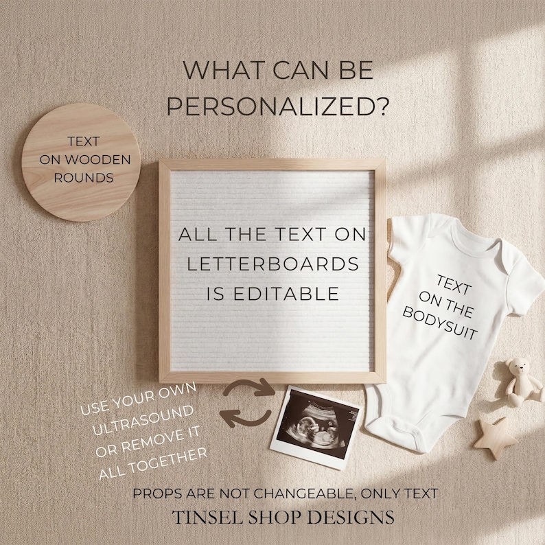 Pregnancy Announcement Template, Digital Pregnancy Announcement, Baby Announcement, Instant Download, Editable Baby Announcement, Secret image 8