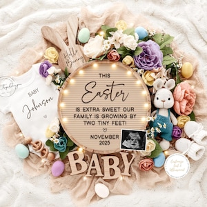 Easter Pregnancy Announcement: Spring Baby Reveal (Digital Template)