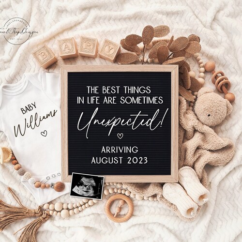 Unexpected Pregnancy Announcement Digital Gender Neutral Baby Etsy