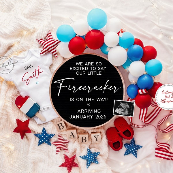 Anúncio de gravidez para o Dia da Independência: Pequeno Fogos de Artifício (Download Digital)