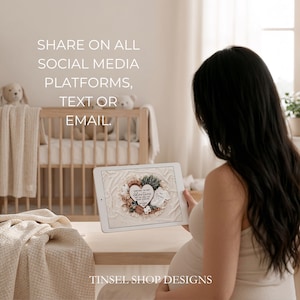Pregnancy Announcement Template, Digital Pregnancy Announcement, Baby Announcement, Instant Download, Editable Baby Announcement, Secret image 6
