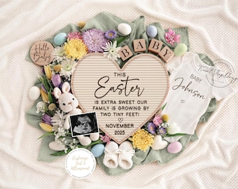 Easter Pregnancy Announcement: Neutral Social Media Template (Digital Download)