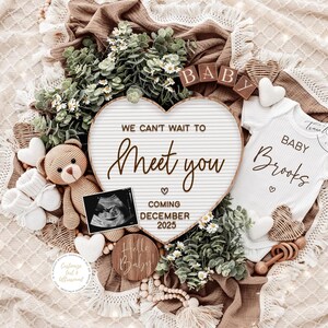 Pregnancy Announcement Template, Digital Baby Announcement, Editable Template, Instant Download, Custom Baby Reveal, Gender Neutral Baby